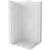 Mexen Velar L Duo, sprchový kout s posuvnými dveřmi 90 x 80 cm, 8mm sklo námraza, bílá matná, 871-090-080-02-33-20