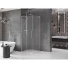 Mexen Velar L, sprchový kout s posuvnými dveřmi 90 x 90 cm, 8mm sklo námraza, broušená ocel, 871-090-090-33-97