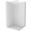 Mexen Velar, sprchová zástěna s posuvnými dveřmi Walk-in 90 x 200 cm, 8mm sklo námraza, bílá matná, 871-090-000-33-20