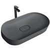 Rea Iris, umyvadlo na desku z konglomerátu 700x355x105 mm, šedá matná, REA-U4306