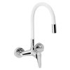 Ferro Zumba - Dřezová baterie s elastickým ramenem 150mm, bílá-chrom, 94480,0B