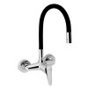 Ferro Zumba - Dřezová baterie s elastickým ramenem 150mm, černá-chrom, 94480,0C