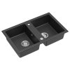 Sapho, Dvoudřez granitový, 78x47, 5cm, černý, GR2224