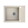 Kuchinox Shire, 1-komorový granitový dřez s krátkým odkapávačem 570x440x185 mm, béžová, LAV-SBS_413Y