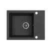 Kuchinox Shire, 1-komorový granitový dřez s krátkým odkapávačem 570x440x185 mm, černá, LAV-SBS_713Y