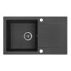 Kuchinox Shire, 1-komorový granitový dřez s odkapávačem 760x440x185 mm, černá, LAV-SBS_711Y