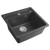 Sapho, Granitový vestavný mono dřez, 53x50cm, černý, GR1034