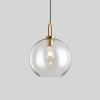 Toolight, skleněné kulové závěsné stropní svítidlo 25 cm APP630-1CP, zlatá, OSW-05635