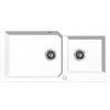Kuchinox Milos, 2-komorový granitový dřez 980x500x215 mm + sifon, bílá matná, LAV-SPM_6209