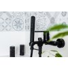 Kuchinox Dima, nástěnná vanová baterie s keramickým přepínačem sprchy, černá matná, LAV-BQD_710D