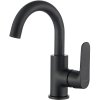 Kuchinox Dima, umyvadlová baterie s otočným výtokem ve tvaru U, černá matná, LAV-BQD_728D