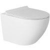 Gamma Mut, závěsná WC mísa 48x37 cm Rimless s pomalu padajícím sedadlem, bílá lesklá, GMA-MUT-203