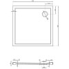 Mexen Flow, čtvercová sprchová vanička, slim, 80 x 80 cm, bílá lesklá, 46S108080