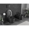 Mexen Sofia, závěsná WC mísa 490x360x355 mm, Rimless Tornádo + WC sedátko z duroplastu, černá matná, 30541085T