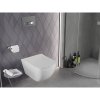 Mexen Timo, závěsná WC mísa 555x370x335 mm, Rimless Tornádo + WC sedátko z duroplastu, bílá lesklá, 30650200T