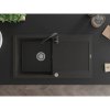 Mexen Leo, 1-komorový granitový dřez s odkapávačem 90x50 cm a kuchyňskou baterií Telma, černá-zlatá metalik, 6501-75-670200-70