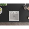 Mexen Milo, 1-komorový granitový dřez 43,5x41 cm a kuchyňská baterie Telma, bílá, 6505-20-670200-20
