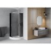 Mexen RIO - Čtvrtkruhový sprchový kout 90x90 cm + sprchová vanička, šedá-bílá, 863-090-090-01-40-4710