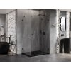 Mexen Lunar, pravostranný výklopný sprchový kout 95 x 90 cm, 8mm čiré sklo, černý profil, 834-095-090-70-00-P