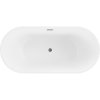 Mexen Luna, volně stojící vana 140 x 75 cm, bílá, grafitový přepad, 52031407500-95