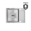 Laveo Marmara, 1-komorový nerezový dřez 570x440x200 mm, broušená ocel, LAV-SAM_013T