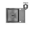 Laveo Marmara, 1-komorový nerezový dřez 570x440x200 mm, grafitová, LAV-SAM_513T