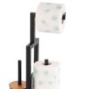 Erga Madryt, držák toaletního papíru s WC kartáčem a zásobníkem, hnědá-černá matná, ERG-YKA-P.MADRYT-BLK