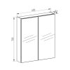 Mereo, Mereo Koupelnová zrcadlová skříňka 60 cm, galerka, 2 x dvířka, Multidecor, Šedá supermat, MER-CN798G62SEDA