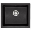 Rea Nels, 1-komorový granitový dřez 560x465x200mm, černá, ZLE-00109
