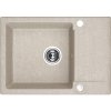 Kuchinox Celebes, 1-komorový granitový dřez 650x440x185mm s krátkým odkapávačem, béžová, LAV-SBL_413T