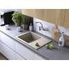 Kuchinox Celebes, 1-komorový granitový dřez 650x440x185mm s krátkým odkapávačem, béžová, LAV-SBL_413T