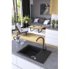 Kuchinox Celebes, 1-komorový granitový dřez 650x440x185mm s krátkým odkapávačem, černá, LAV-SBL_713T