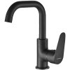 Kuchinox Sagra, umyvadlová baterie h-242 s výtokem ve tvaru L, černá matná, LAV-BQR_725D