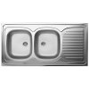 Kuchinox, 2-komorový ocelový dřez s odkapávačem 120x60 cm na skříňku, LAV-SK6_021T