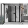 Mexen, Mexen Mist L levé otočné sprchové dveře 150 cm, černý rám - 8A4L-150-001-70-70-L
