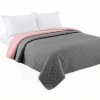 Tutumi Inez, oboustranný prošívaný přehoz 220x240 cm, tmavě šedá-růžová, NAZ-08510