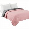 Tutumi Inez, oboustranný prošívaný přehoz 220x240 cm, tmavě šedá-růžová, NAZ-08510