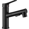 Kuchinox Fonte, umyvadlová baterie s výsuvnou sprškou, černá matná, LAV-BQT_729D