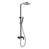 Invena Paros, sprchová souprava s 3-funkční baterií, hlavovou a ruční sprchovou hlavicí, černá matná, INV-AU-33-B04-C