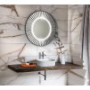 Sapho, PRIDE kulaté zrcadlo s LED osvětlením v rámu, průměr 90cm, stříbrná, PD952