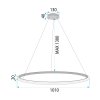 Toolight, závěsné svítidlo 100cm, 61W, 3000K, LHJ003-CP, zlatá lesklá, OSW-50001