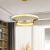 Toolight, LED stropní svítidlo 60cm, 55W, 3500lm + dálkové ovládání, APP1772-CP, zlatá matná, OSW-06351