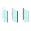 Rea Swing, 3-stěnný sprchový kout 100 (dveře) x 80 (stěna), 6mm čiré sklo, černý profil, KPL-009955