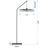 Toolight, stojací lampa 183cm, 1xE27, APP1844-1F, černá, OSW-07065