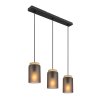 Toolight, závěsné svítidlo 3xE27, APP1812-3CP, šedé sklo-černá, OSW-00662