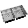Mexen Binox, 2-komorový nerezový dřez 800 x 450 mm, broušená ocel, 6421802000-01