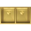 Mexen Binox, 2-komorový nerezový dřez 800 x 450 mm, broušená zlatá, 6421802000-55