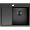 Mexen Exar, 1-komorový nerezový dřez s odkapávačem, pravý, 620 x 480 mm, černá, 6432621005P-70