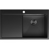 Mexen Exar, 1-komorový nerezový dřez s odkapávačem, pravý, 780 x 480 mm, černá, 6434781010P-70