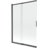 Mexen Fox, 2-křídlová posuvná vanová zástěna 120 × 150 cm, 5mm čiré sklo, grafitový profil, 891-120-002-66-00